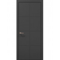 Двері міжкімнатні ПАПА КАРЛО Style ST-06 Темно сірий супермат, кромка алюміній чорний