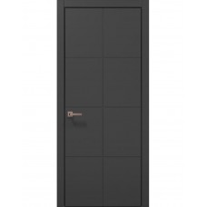 Двері міжкімнатні ПАПА КАРЛО Style ST-06 Темно сірий супермат, кромка алюміній чорний
