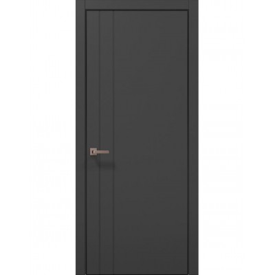 Межкомнатные двери ПАПА КАРЛО (Carlo Porte) Style ST-10 Темно серый супермат, кромка алюминий черный