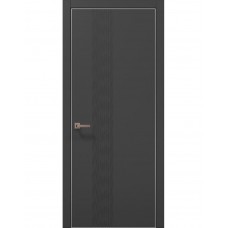 Двери межкомнатные ПАПА КАРЛО Style ST-12 Темно серый супермат, кромка алюминий серый