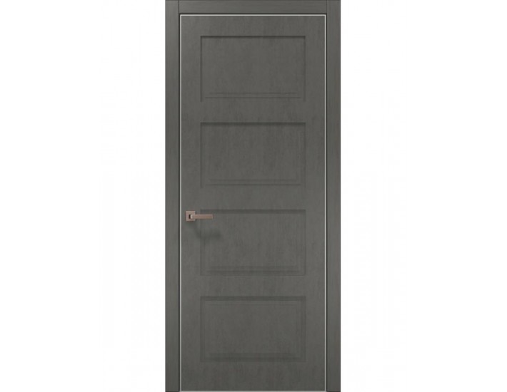 Фото Двері міжкімнатні Папа Карло колекція Style ST-04 Бетон сірий, кромка сірий алюміній 1