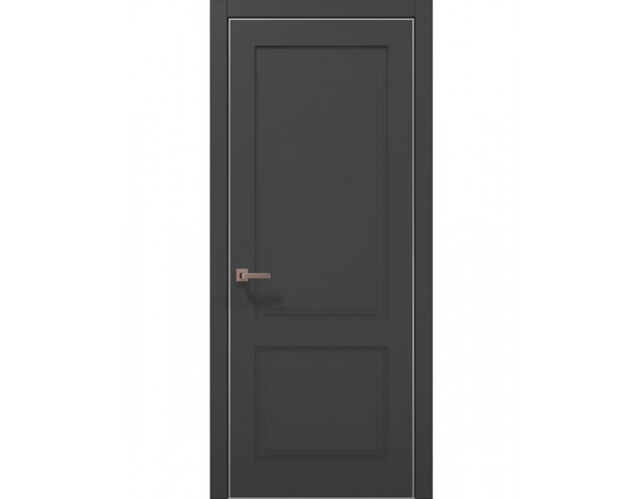 Фото Двери межкомнатные Папа Карло коллекция Style ST-02 Темно серый супермат, кромка алюминий серый 1