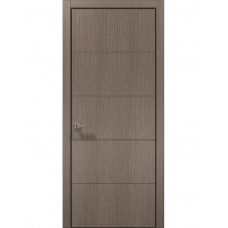 Двері міжкімнатні ПАПА КАРЛО Style ST-09 Дуб сірий, кромка алюміній чорний