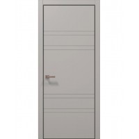 Двери межкомнатные ПАПА КАРЛО Style ST-08 Светло серый супермат, кромка алюминий черный