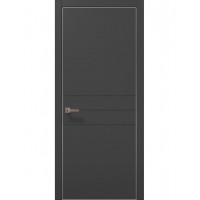 Двери межкомнатные ПАПА КАРЛО Style ST-14 Темно серый супермат, кромка алюминий серый