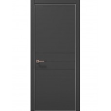 Двери межкомнатные ПАПА КАРЛО Style ST-14 Темно серый супермат, кромка алюминий серый