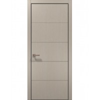 Двери межкомнатные ПАПА КАРЛО Style ST-09 Дуб кремовый, кромка алюминий черный