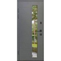 Двери входные ПОРТАЛА Deluxe (Металл-МДФ) Кефалония RAL 7016/Белая Шагрень