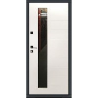 Двери входные ПОРТАЛА Deluxe (Металл-МДФ) Кефалония RAL 7016/Белая Шагрень