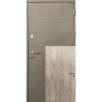 Входная дверь уличного типа Street (Металл-МДФ) модель Стрит Арт-4 Vilbrand Brown|Спил пепельный 