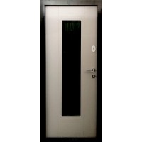 Двері вхідні ПОРТАЛА Тріо Р-4 ковка+склопакет, RAL 7016/бетон кремовий