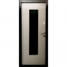 Двери входные ПОРТАЛА Трио Р-4 ковка+стеклопакет, RAL 7016/бетон кремовый