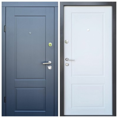 Входные двери квартирного типа Qdoors • Эталон • Соната (антрацит / белое дерево)