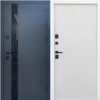 Двери входные Qdoors • Стрит • Элегант (антрацит / белое дерево) хром