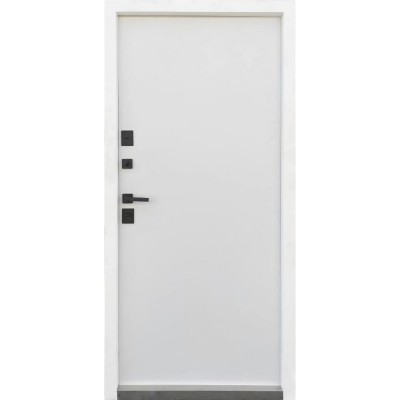 Вхідні двері вуличного типу Qdoors • Стріт • Елегант (антрацит / біле дерево) хром