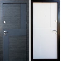 Двері вхідні Qdoors • Преміум • Стиль-М (венге сірий горизонт АРТ / біле дерево)