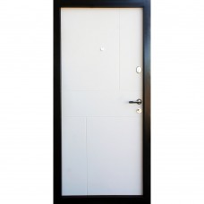 Двери входные Qdoors • Премиум • Стиль-М (венге серый горизонт АРТ / белое дерево)