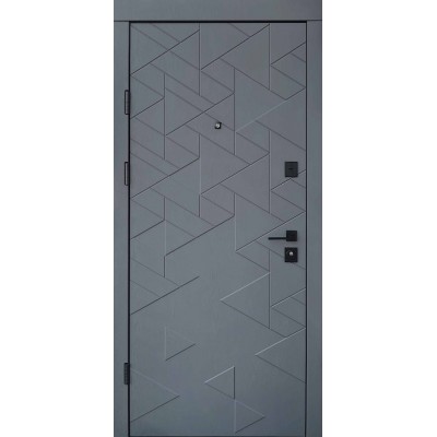 Входные двери квартирного типа Qdoors • Ультра • Фрост (грифель структуры софт / белое дерево)