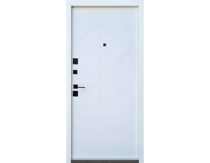 Фото Дверь входная квартирного типа • Ультра • Фрост (грифель структуры софт / белое дерево) 3