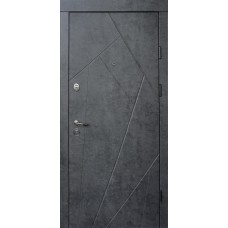 Двері вхідні Qdoors • Ультра • Флеш (мармур темний / бетон бежевий)