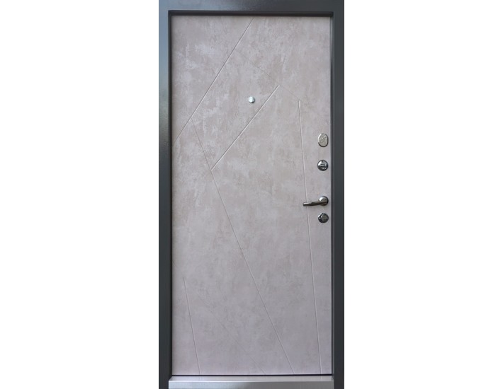Фото Двері вхідні квартирного типу • Ультра • Флеш (мармур темний / бетон бежевий) 3