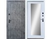 Фото Двері вхідні квартирного типу • Ультра • Міроу (мармур темний/біле емаль + дзеркало) 1