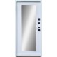 Двері вхідні Qdoors • Ультра • Міроу (мармур темний/біле емаль + дзеркало)