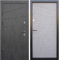 Двери входные Qdoors • Премиум • Акцент (бетон темный / бетон серый)