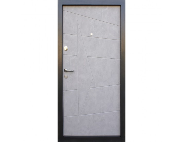 Фото Двері вхідні квартирного типу • Преміум • Акцент (бетон темний / бетон сірий) 3