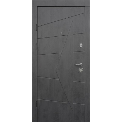 Входные двери квартирного типа Qdoors • Премиум • Акцент (бетон темный / бетон серый)