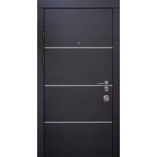 Двери входные Qdoors • Авангард • Горизонт AL (венге темный горизонт / белое дерево)
