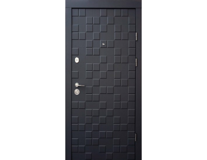 Фото Двері вхідні квартирного типу • Ультра • Онтаріо (софт чорний/білий супермат) 2