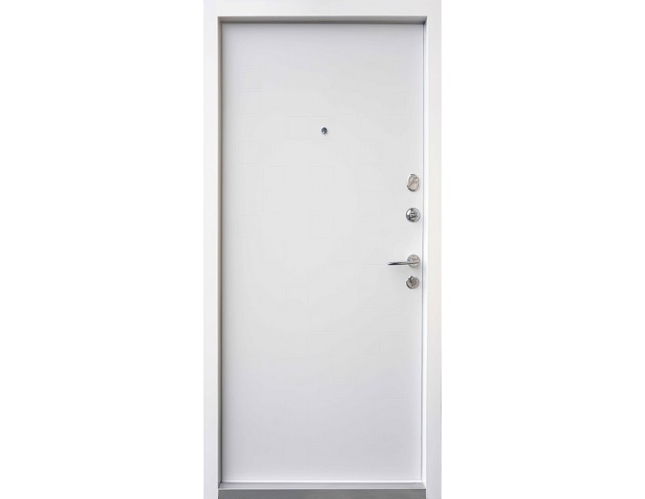 Фото Двері вхідні квартирного типу • Ультра • Онтаріо (софт чорний/білий супермат) 3