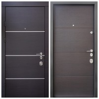 Двери входные Qdoors • Авангард • Горизонт AL (венге темный горизонт / венге темный горизонт)
