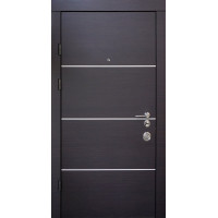 Двери входные Qdoors • Авангард • Горизонт AL (венге темный горизонт / венге темный горизонт)