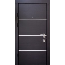 Двери входные Qdoors • Авангард • Горизонт AL (венге темный горизонт / венге темный горизонт)