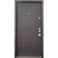 Двери входные Qdoors • Авангард • Горизонт AL (венге темный горизонт / венге темный горизонт)