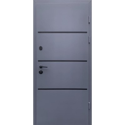 Входные двери уличного типа Qdoors • Форт Lama • Bay (антрацит / белое дерево)