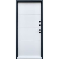 Двери входные Qdoors • Форт Lama • Bay (антрацит / белое дерево)