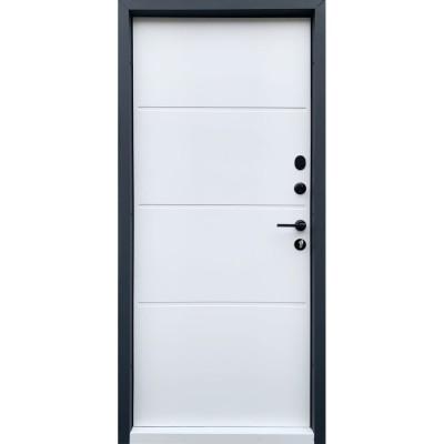 Входные двери уличного типа Qdoors • Форт Lama • Bay (антрацит / белое дерево)