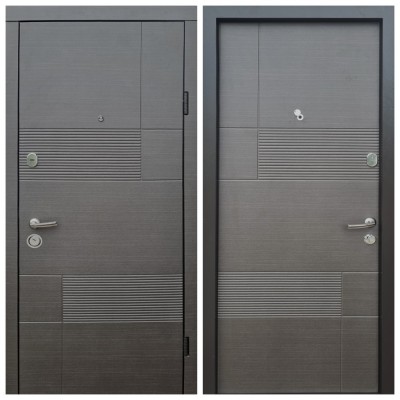 Входные двери квартирного типа Qdoors • Эталон • Калифорния (венге серый горизонт)