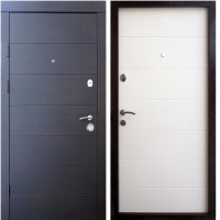 Двері вхідні Qdoors • Преміум • Горизонталь (венге темний горизонт/венге ванільний горизонт)