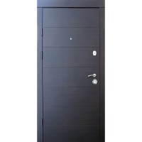 Двері вхідні Qdoors • Преміум • Горизонталь (венге темний горизонт/венге ванільний горизонт)