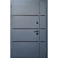 Двері вхідні Qdoors • Форт Lama • Bay 1200 (антрацит / біле дерево)