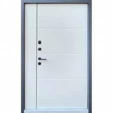 Двері вхідні Qdoors • Форт Lama • Bay 1200 (антрацит / біле дерево)