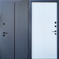 Двері вхідні Qdoors • Форт Lama • Line (антрацит / біле дерево)