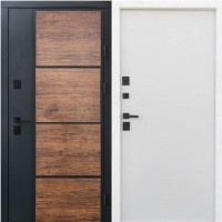 Двері вхідні Qdoors • Стріт • Бонд (графіт пісок-темне дерево / гладь vinorit білий)