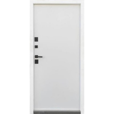 Вхідні двері вуличного типу Qdoors • Стріт • Бонд (графіт пісок-темне дерево / гладь vinorit білий)