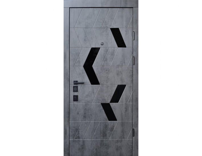 Фото Двері вхідні квартирного типу • Авангард • Конверс Ak (бетон темний/грій софт) 2