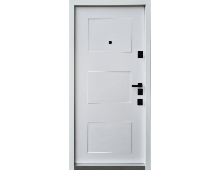Фото Дверь входная квартирного типа • Авангард • Порто (мрамор темный / белая эмаль) 3